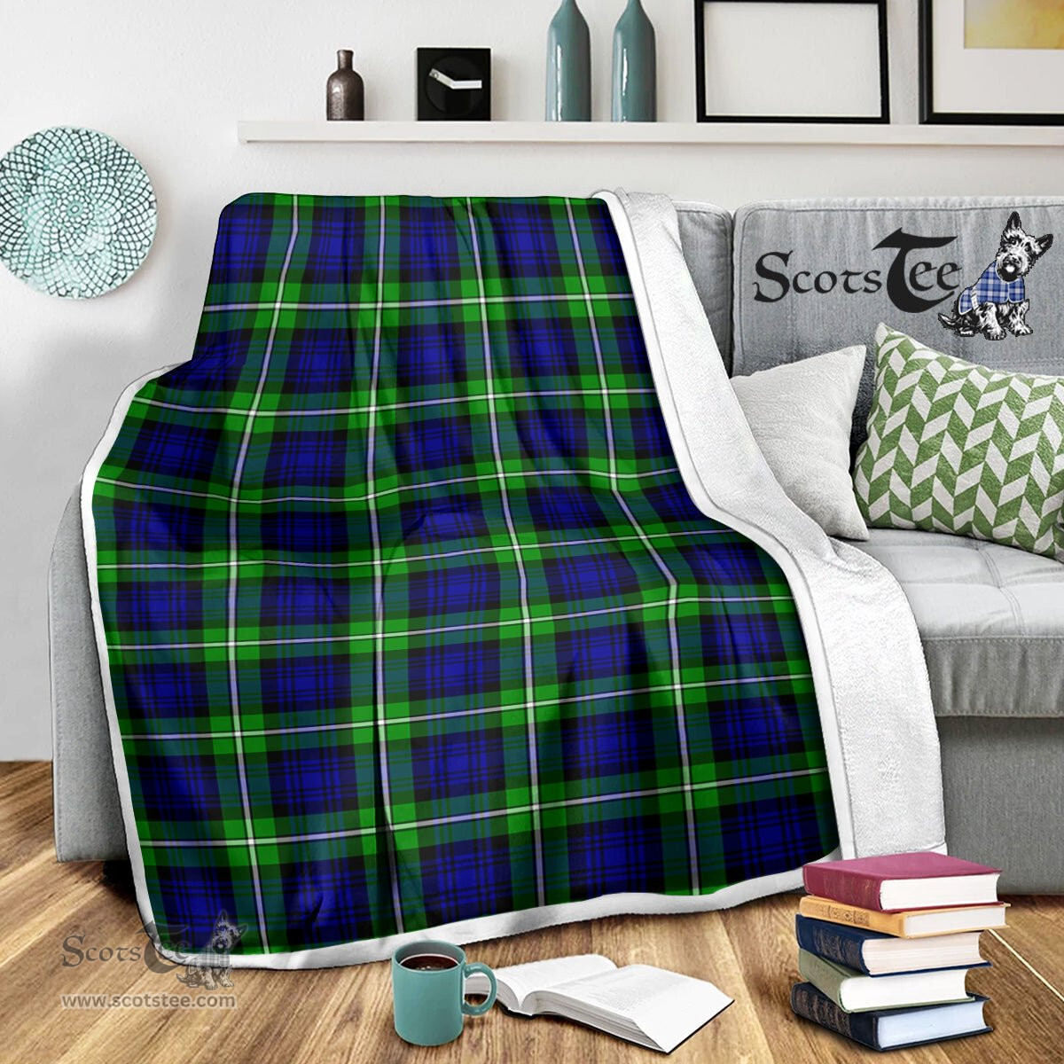 Scotstee Shop Tartan Plaid Blanket Bannerman Scottish Tartan Plaid Sherpa Blanket