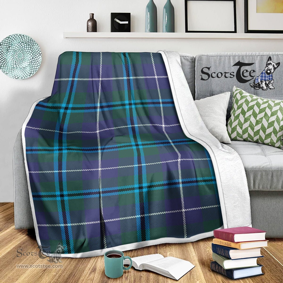 Scotstee Shop Tartan Plaid Blanket Glen Modern Scottish Tartan Plaid Sherpa Blanket