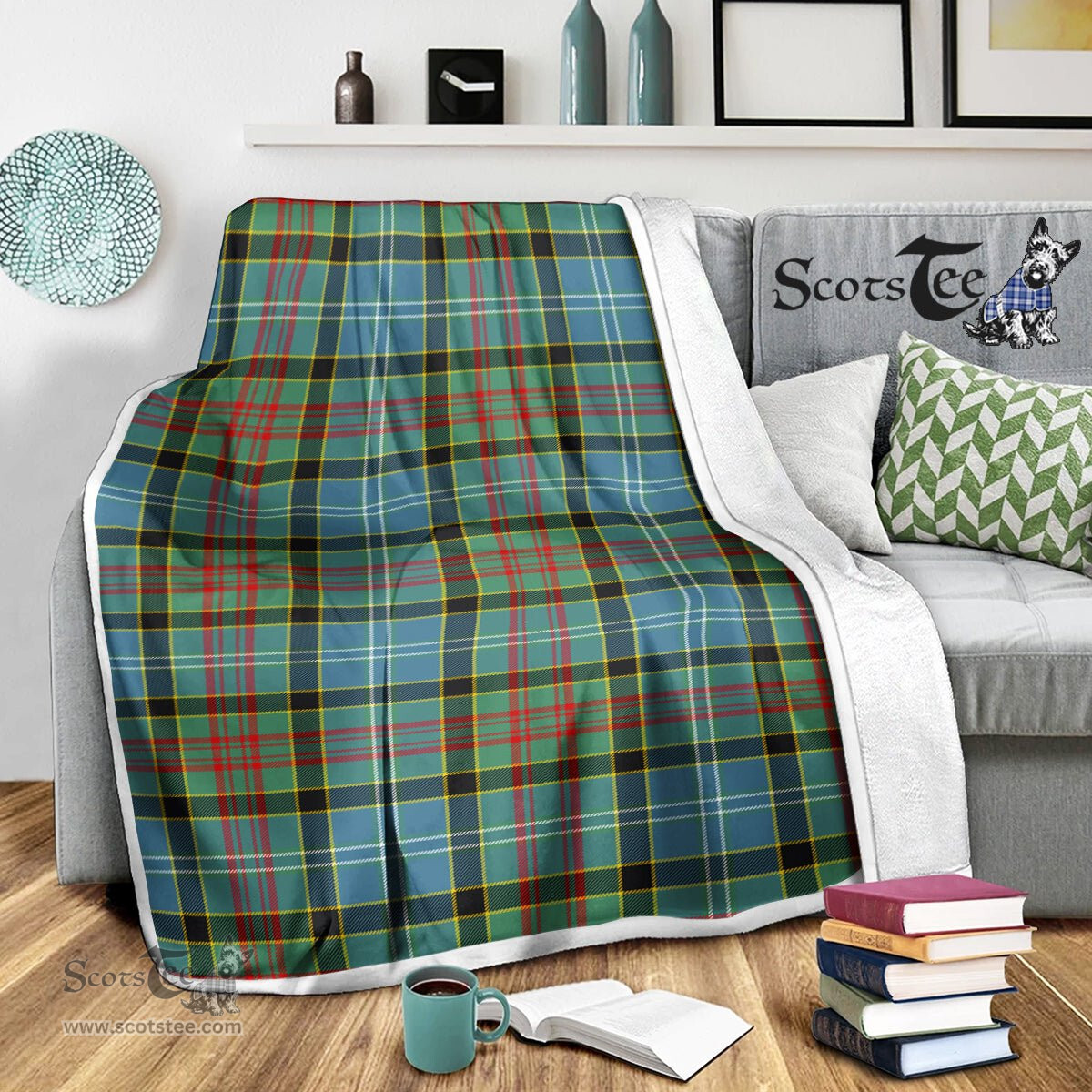 Scotstee Shop Tartan Plaid Blanket Cathcart Scottish Tartan Plaid Sherpa Blanket