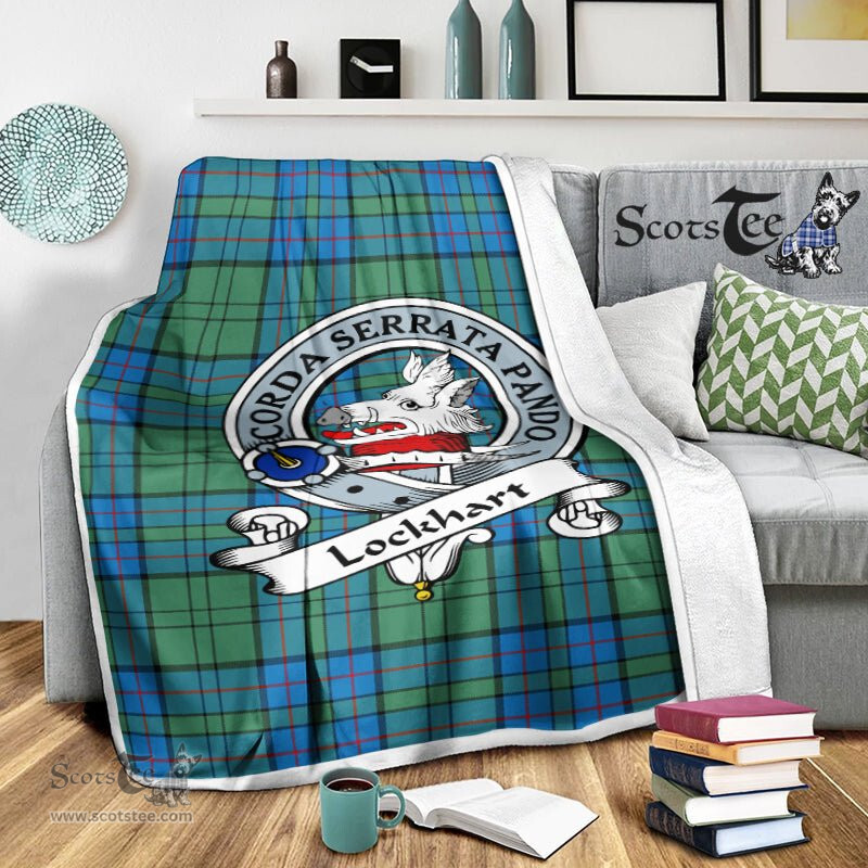Scotstee Shop Tartan Plaid Blanket Lockhart Clan Badge Scottish Tartan Plaid Sherpa Blanket, Tartan Blanket, Plaid Blanket, Scottish Blanket, Gift Christmas Blanket, Christmas Blanket, Mother Day Gift, Father Day Gift