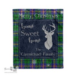 Scotstee Shop Tartan Plaid Christmas Fleece Blankets Clan Carmichael Plaid Blanket, tartan blanket, tartan blanket fleece, plaid blanket, plaid fleece blanket, clan tartan blanket, clan blanket, christmas blanket