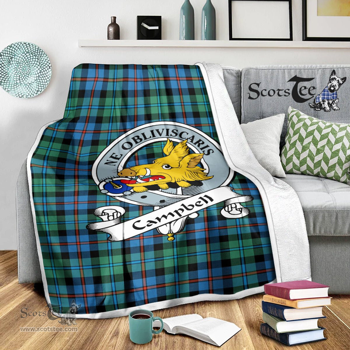 Scotstee Shop Tartan Plaid Blanket Campbell Of Cawdor Ancient Clan Badge Scottish Tartan Plaid Sherpa Blanket, Tartan Blanket, Plaid Blanket, Scottish Blanket, Gift Christmas Blanket, Christmas Blanket, Mother Day Gift, Father Day Gift