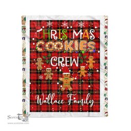 Personalized Gift Tartan Plaid Blanket Clan Wallace With Christmas Cookie Baking Crew Christmas Gift Blanket, Plaid Blanket, Christmas Fleece Blanket, Christmas Blanket, Tartan Blanket, Scottish Blanket, Scotland Blanket, Family Name Blanket, Custom Blanket, Personalized Blanket