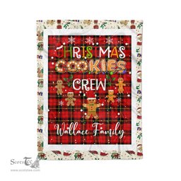 Personalized Gift Tartan Plaid Blanket Clan Wallace With Christmas Cookie Baking Crew Christmas Gift Blanket, Plaid Blanket, Christmas Fleece Blanket, Christmas Blanket, Tartan Blanket, Scottish Blanket, Scotland Blanket, Family Name Blanket, Custom Blanket, Personalized Blanket