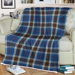 Plaid Blanket Thomson Blue Tartan Blanket Scottish Plaid Throw Blanket Tartan Plaid Fleece Blanket