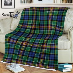 Plaid Blanket Allison Tartan Blanket Scottish Green Plaid Throw Blanket Tartan Plaid Fleece Blanket - Scotstee Shop