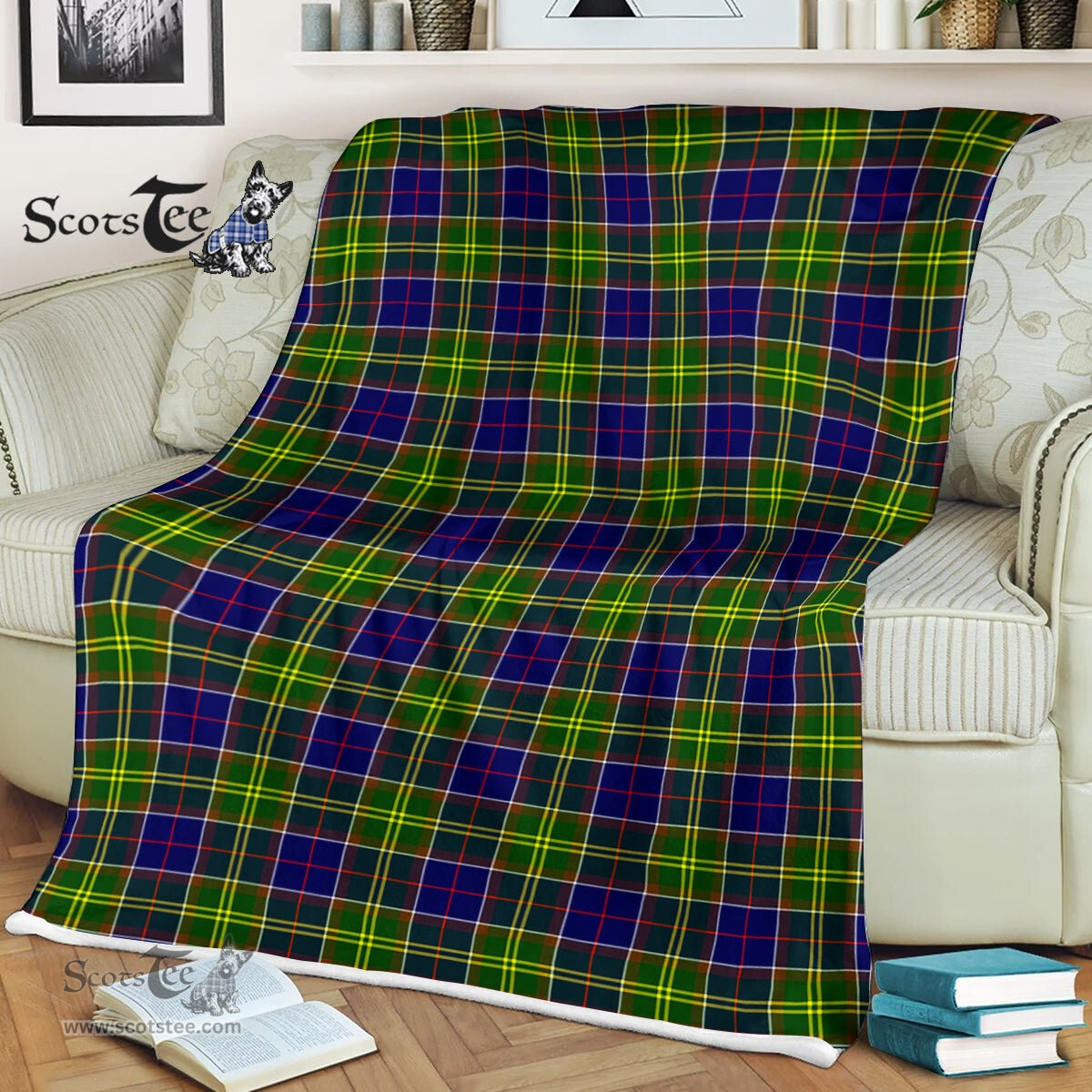 Plaid Blanket Arnott Tartan Blanket Scottish Green Plaid Throw Blanket Tartan Plaid Fleece Blanket - Scotstee Shop