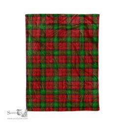 Plaid Blanket Auchinleck Tartan Blanket Scottish Red Plaid Throw Blanket Tartan Plaid Fleece Blanket - Scotstee Shop