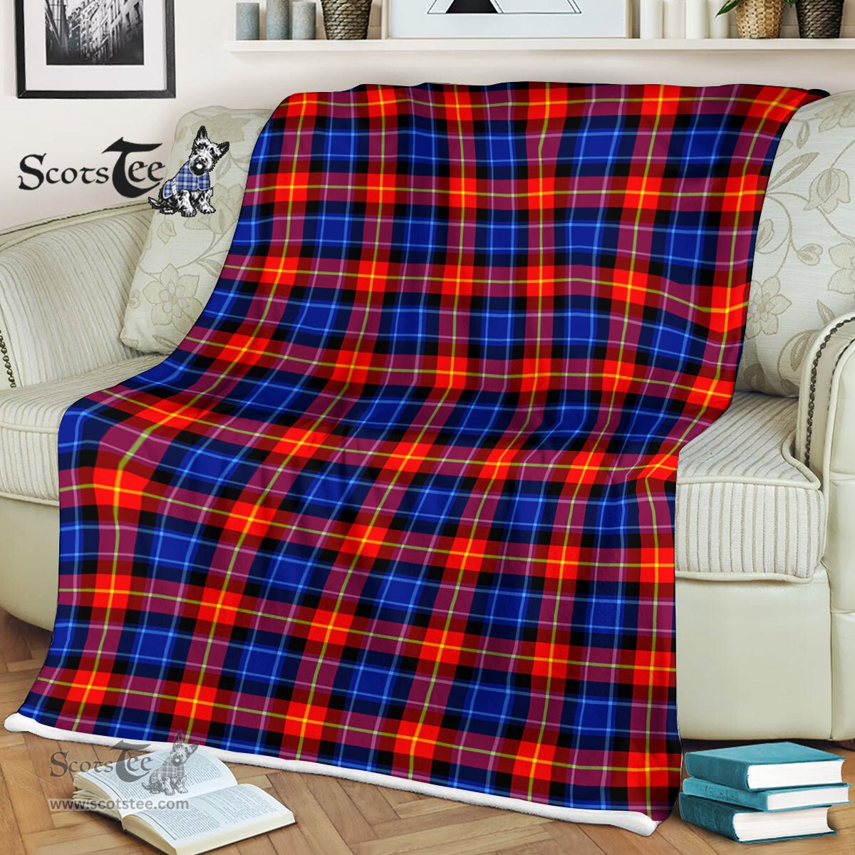 Plaid Blanket Anstruther Tartan Blanket Scottish Red Plaid Throw Blanket Tartan Plaid Fleece Blanket - Scotstee Shop
