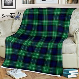 Plaid Blanket Abercrombie Tartan Blanket Scottish Green Plaid Throw Blanket Tartan Plaid Fleece Blanket - Scotstee Shop
