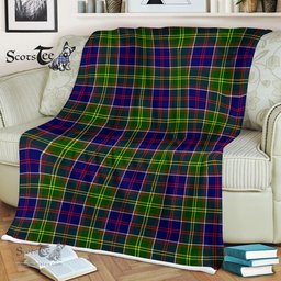 Plaid Blanket Ayrshire Tartan Blanket Scottish Green Plaid Throw Blanket Tartan Plaid Fleece Blanket - Scotstee Shop