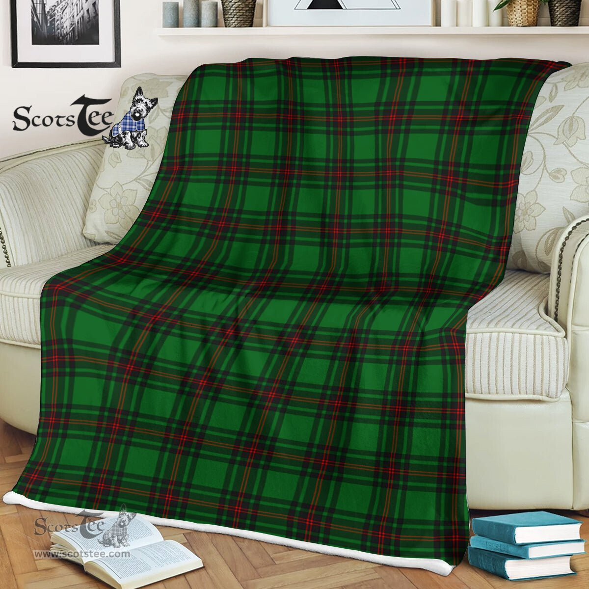 Plaid Blanket Anstruther Hunting Tartan Blanket Scottish Green Plaid Throw Blanket Tartan Plaid Fleece Blanket - Scotstee Shop