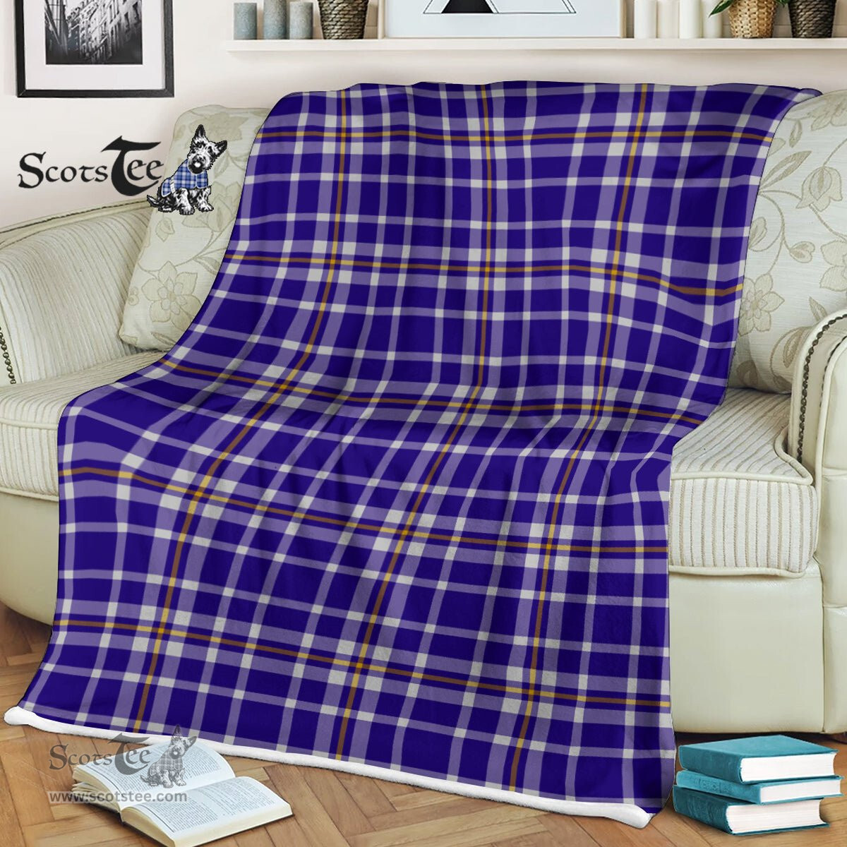 Plaid Blanket Allardice Tartan Blanket Scottish Purple Plaid Throw Blanket Tartan Plaid Fleece Blanket - Scotstee Shop