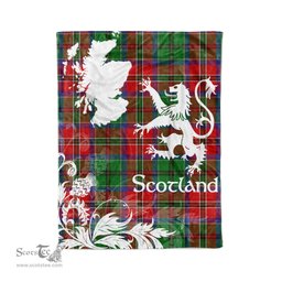 Scotstee Shop Tartan Plaid Fleece Blankets Thistle and Lion Scottish Clan McCulloch Plaid Blanket