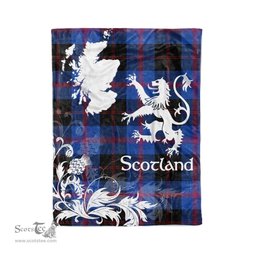 Scotstee Shop Tartan Plaid Fleece Blankets Thistle and Lion Scottish Clan Maule Modem Plaid Blanket