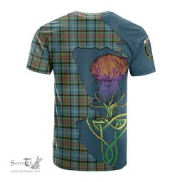 Scottish Brisbane modern Clan Tartan with Thistle and Scotland Map Tartan Plaid T Shirt Scottish Plaid Tartan Plaid - ScotsTee - scotstee.com