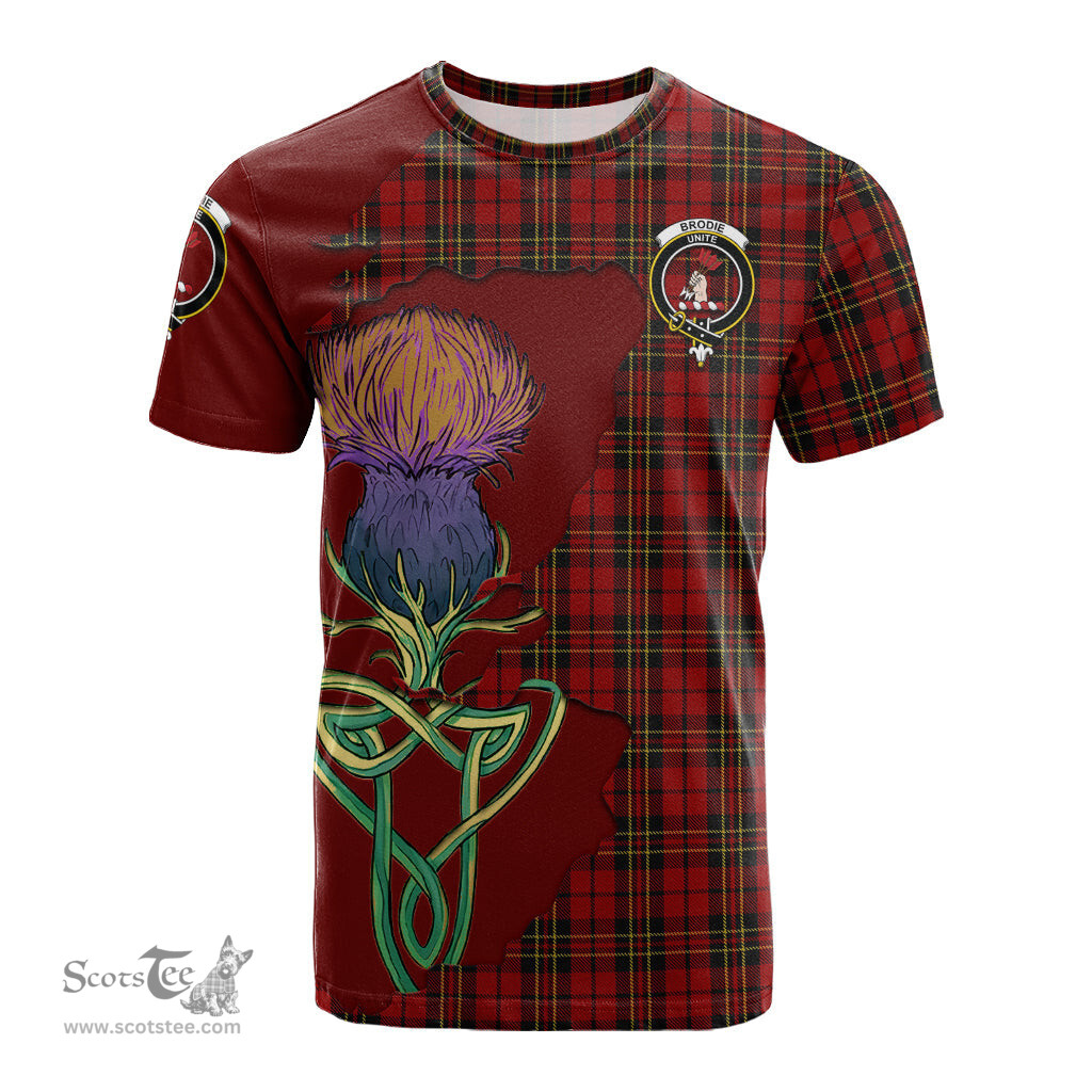 Scottish Brodie Clan Tartan with Thistle and Scotland Map Tartan Plaid T Shirt Scottish Plaid Tartan Plaid - ScotsTee - scotstee.com