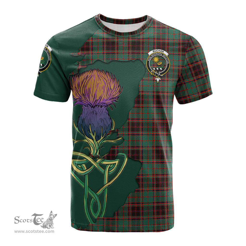 Scottish Buchan Ancient Clan Tartan with Thistle and Scotland Map Tartan Plaid T Shirt Scottish Plaid Tartan Plaid - ScotsTee - scotstee.com