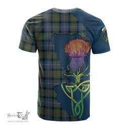 Scottish Cameron of Erracht Ancient Clan Tartan with Thistle and Scotland Map Tartan Plaid T Shirt Scottish Plaid Tartan Plaid - ScotsTee - scotstee.com