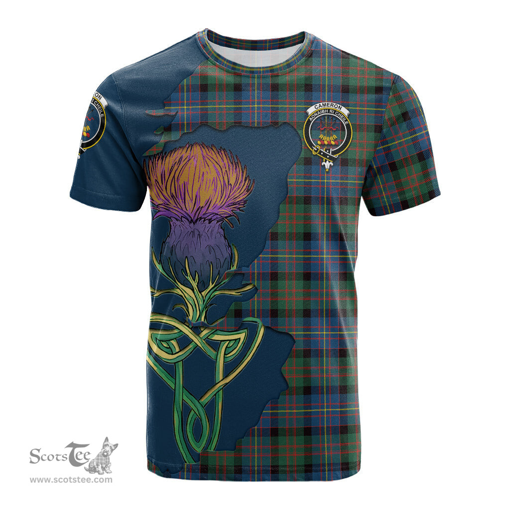 Scottish Cameron of Erracht Ancient Clan Tartan with Thistle and Scotland Map Tartan Plaid T Shirt Scottish Plaid Tartan Plaid - ScotsTee - scotstee.com