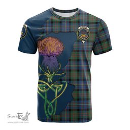 Scottish Cameron of Erracht Ancient Clan Tartan with Thistle and Scotland Map Tartan Plaid T Shirt Scottish Plaid Tartan Plaid - ScotsTee - scotstee.com