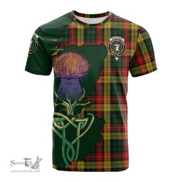 Scottish Buchanan Clan Tartan with Thistle and Scotland Map Tartan Plaid T Shirt Scottish Plaid Tartan Plaid - ScotsTee - scotstee.com