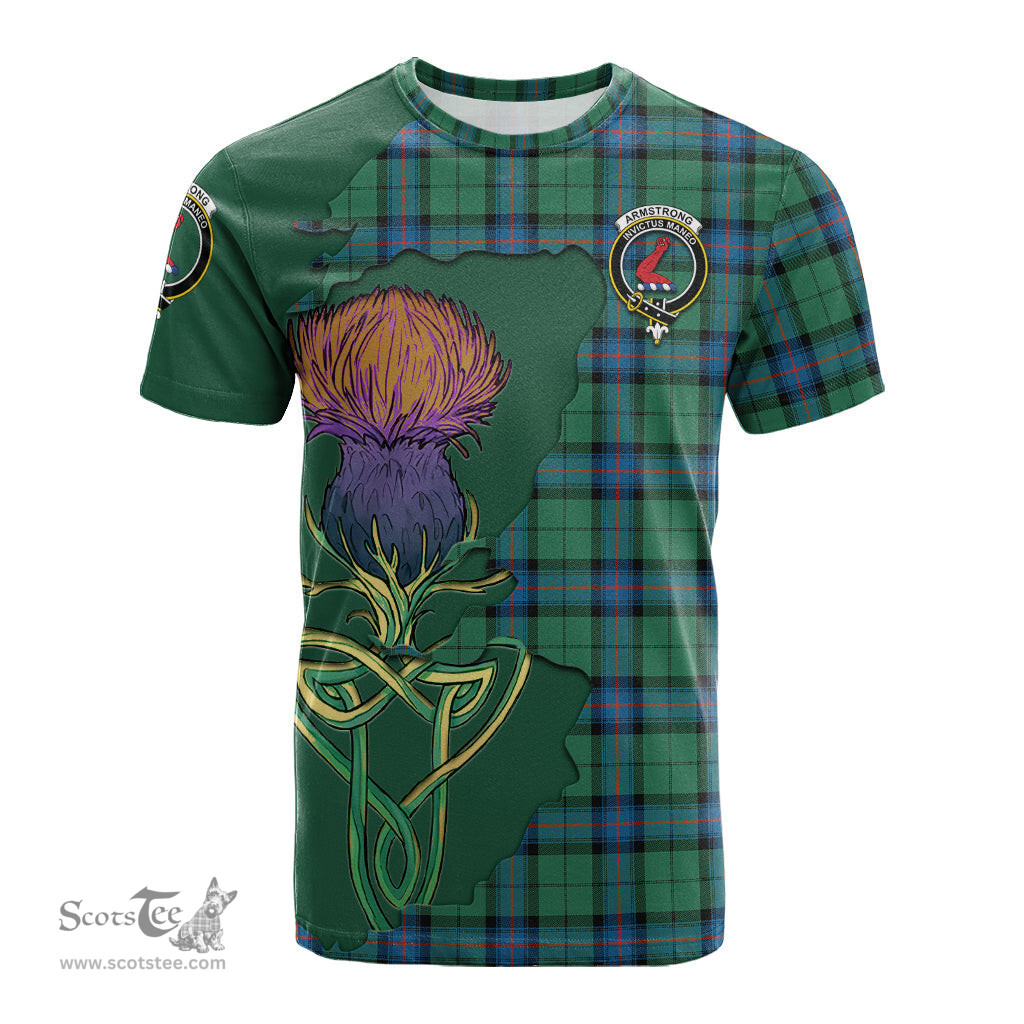 Scottish Armstrong Ancient Clan Tartan with Thistle and Scotland Map Tartan Plaid T Shirt Scottish Plaid Tartan Plaid - ScotsTee - scotstee.com