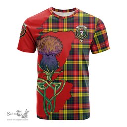 Scottish Buchanan Modern Clan Tartan with Thistle and Scotland Map Tartan Plaid T Shirt Scottish Plaid Tartan Plaid - ScotsTee - scotstee.com