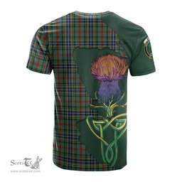 Scottish Bisset Clan Tartan with Thistle and Scotland Map Tartan Plaid T Shirt Scottish Plaid Tartan Plaid - ScotsTee - scotstee.com