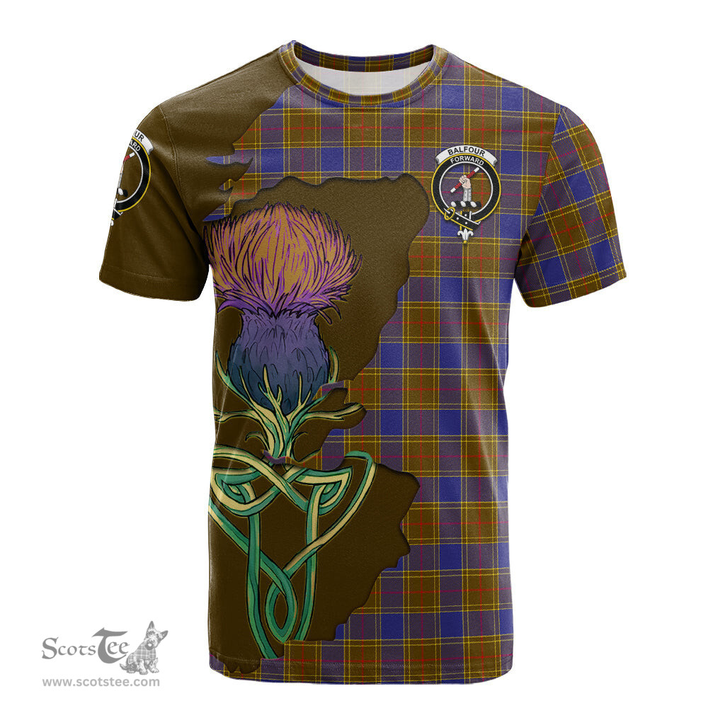 Scottish Balfour Modern Clan Tartan with Thistle and Scotland Map Tartan Plaid T Shirt Scottish Plaid Tartan Plaid - ScotsTee - scotstee.com