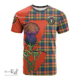 Scottish Buchanan Ancient Clan Tartan with Thistle and Scotland Map Tartan Plaid T Shirt Scottish Plaid Tartan Plaid - ScotsTee - scotstee.com