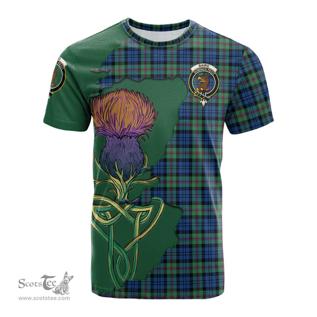 Scottish Baird Ancient Clan Tartan with Thistle and Scotland Map Tartan Plaid T Shirt Scottish Plaid Tartan Plaid - ScotsTee - scotstee.com