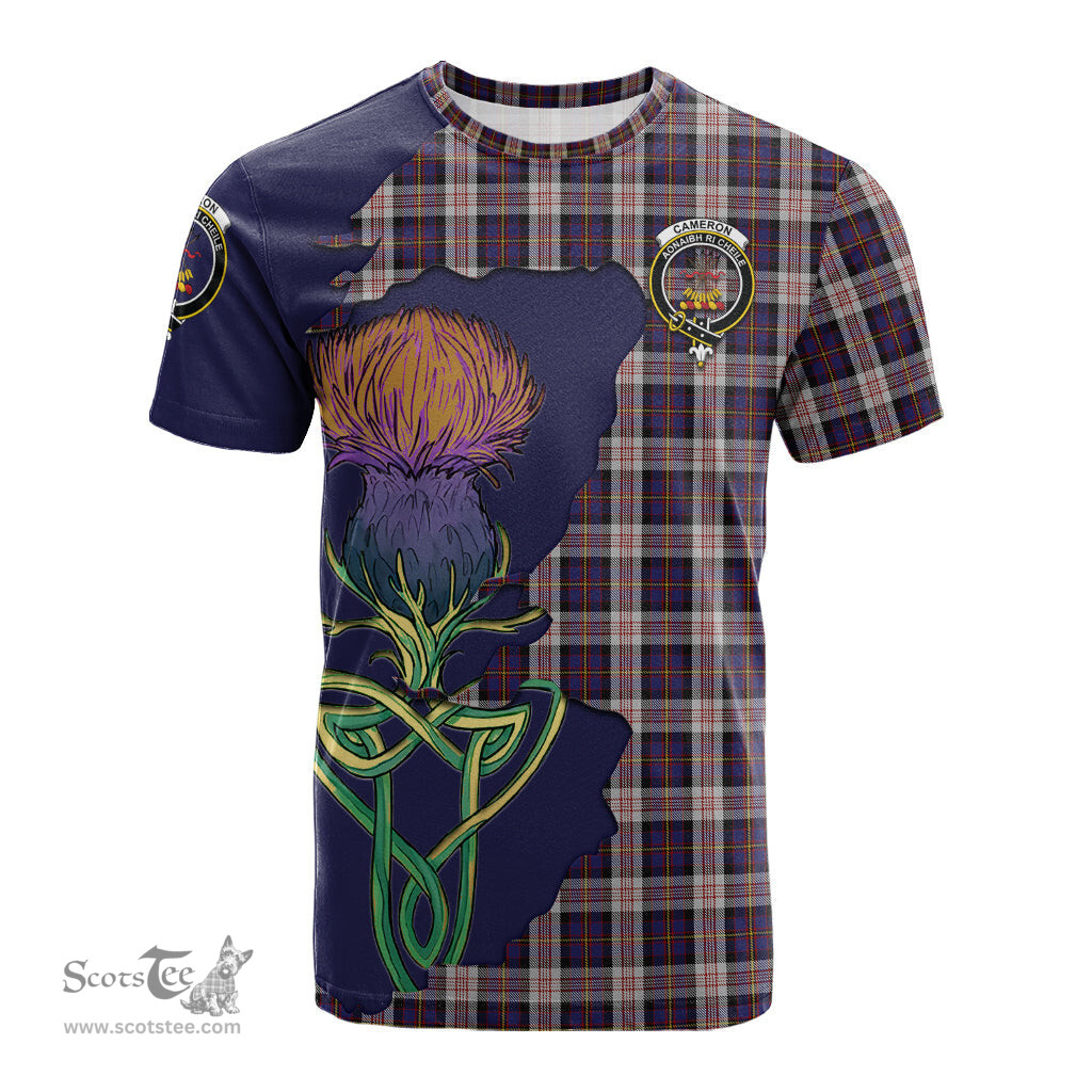 Scottish Cameron of Erracht Dress Clan Tartan with Thistle and Scotland Map Tartan Plaid T Shirt Scottish Plaid Tartan Plaid - ScotsTee - scotstee.com