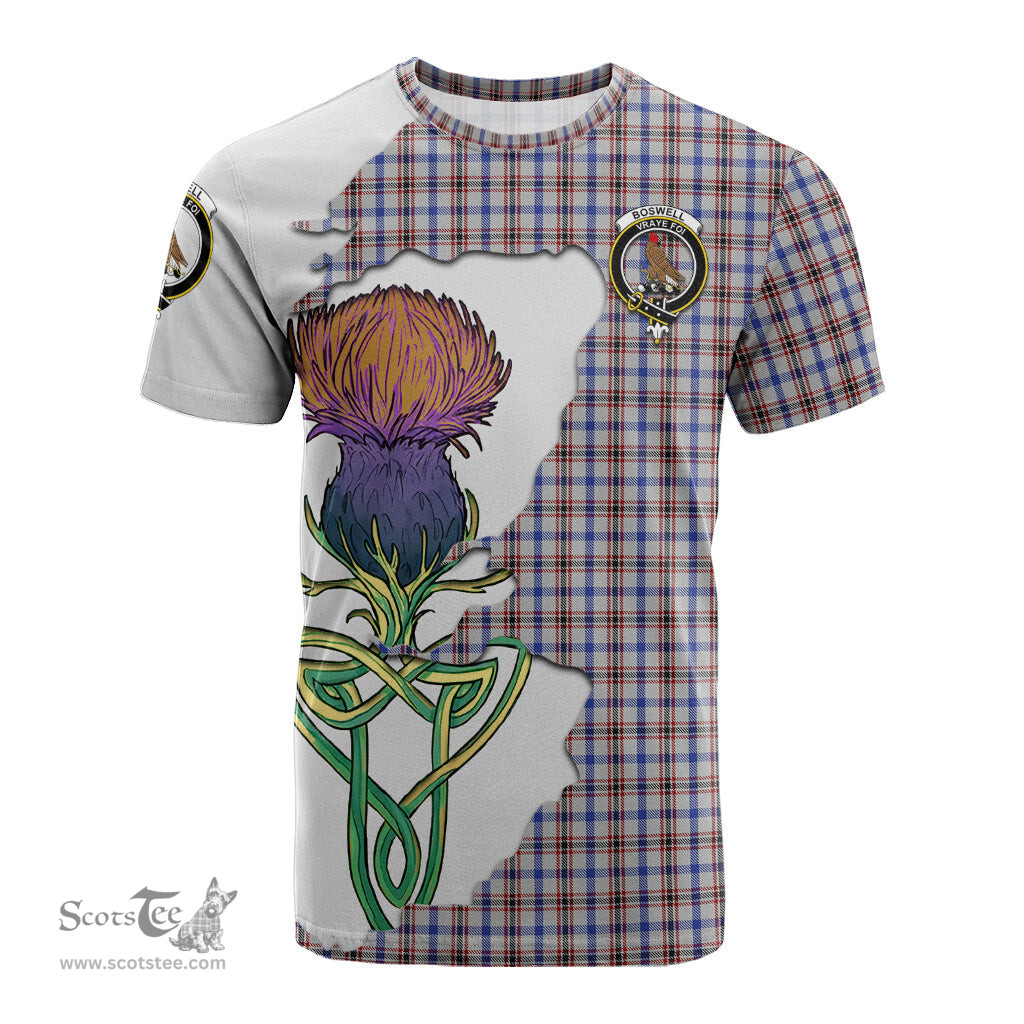 Scottish Boswell Clan Tartan with Thistle and Scotland Map Tartan Plaid T Shirt Scottish Plaid Tartan Plaid - ScotsTee - scotstee.com