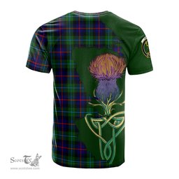 Scottish Calder Modern Clan Tartan with Thistle and Scotland Map Tartan Plaid T Shirt Scottish Plaid Tartan Plaid - ScotsTee - scotstee.com