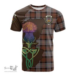 Scottish Cameron of Erracht Weathered Clan Tartan with Thistle and Scotland Map Tartan Plaid T Shirt Scottish Plaid Tartan Plaid - ScotsTee - scotstee.com