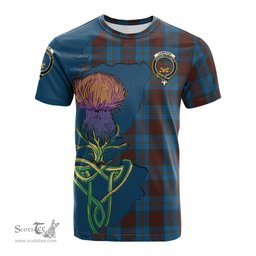 Scottish Cameron Hunting Clan Tartan with Thistle and Scotland Map Tartan Plaid T Shirt Scottish Plaid Tartan Plaid - ScotsTee - scotstee.com
