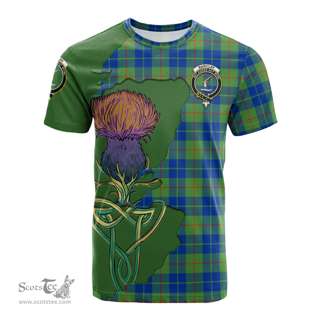 Scottish Barclay Hunting Ancient Clan Tartan with Thistle and Scotland Map Tartan Plaid T Shirt Scottish Plaid Tartan Plaid - ScotsTee - scotstee.com