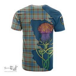 Scottish Balfour Blue Clan Tartan with Thistle and Scotland Map Tartan Plaid T Shirt Scottish Plaid Tartan Plaid - ScotsTee - scotstee.com