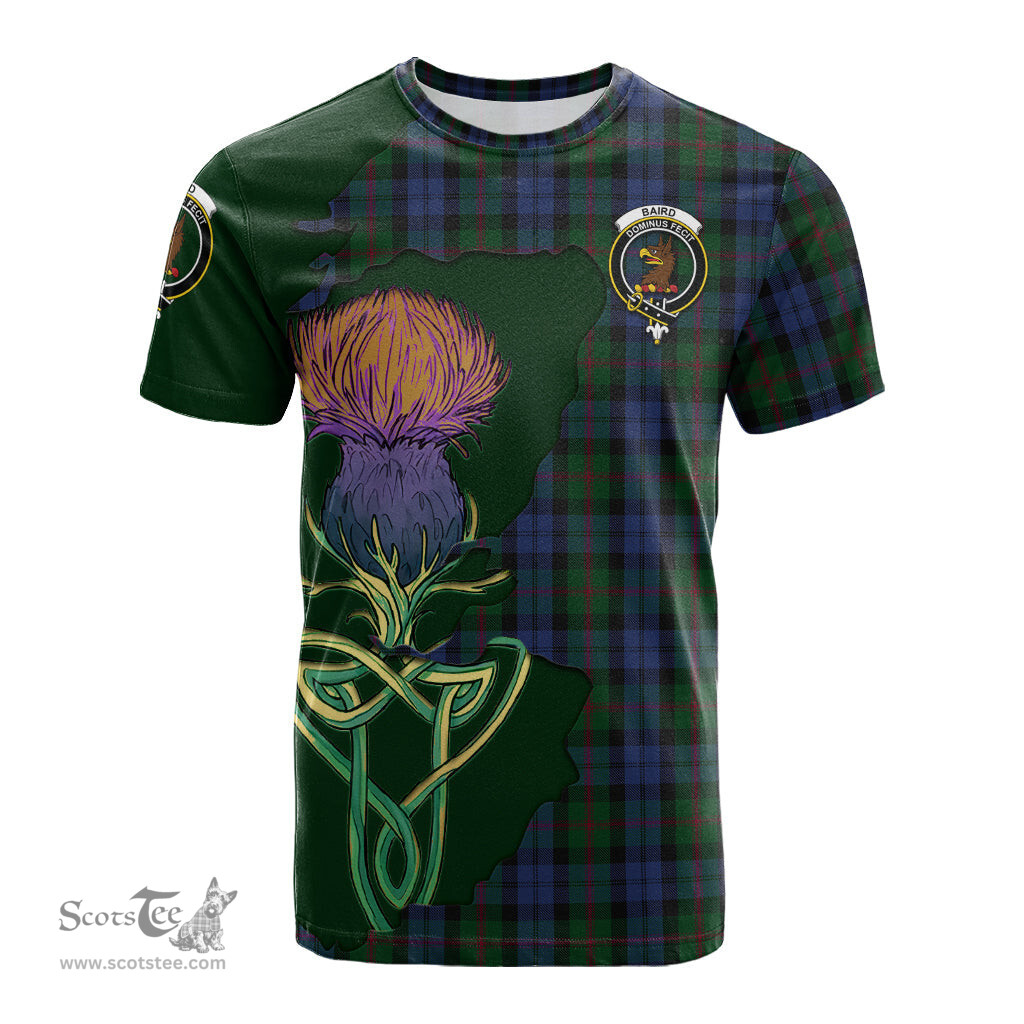 Scottish Baird Clan Tartan with Thistle and Scotland Map Tartan Plaid T Shirt Scottish Plaid Tartan Plaid - ScotsTee - scotstee.com