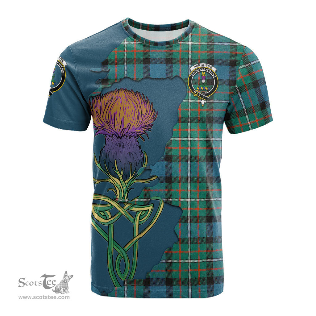Scottish Ferguson Ancient Clan Tartan with Thistle and Scotland Map Tartan Plaid T Shirt Scottish Plaid Tartan Plaid - ScotsTee - scotstee.com