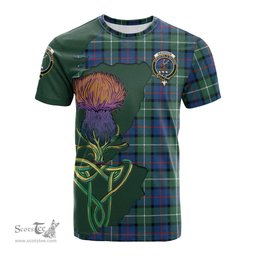 Scottish Davidson of Tulloch Clan Tartan with Thistle and Scotland Map Tartan Plaid T Shirt Scottish Plaid Tartan Plaid - ScotsTee - scotstee.com