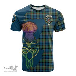 Scottish Colquhoun Ancient Clan Tartan with Thistle and Scotland Map Tartan Plaid T Shirt Scottish Plaid Tartan Plaid - ScotsTee - scotstee.com
