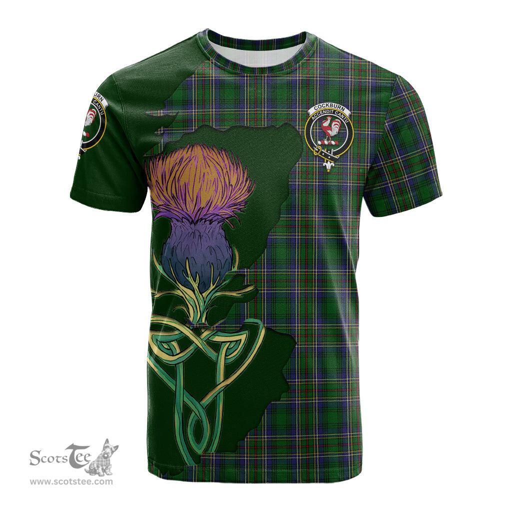 Scottish Cockburn Clan Tartan with Thistle and Scotland Map Tartan Plaid T Shirt Scottish Plaid Tartan Plaid - ScotsTee - scotstee.com