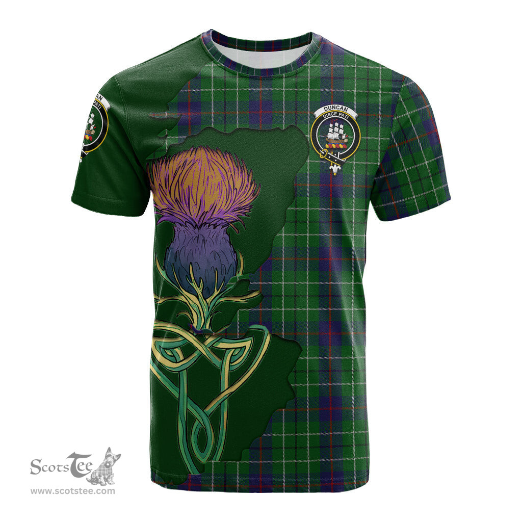 Scottish Duncan Clan Tartan with Thistle and Scotland Map Tartan Plaid T Shirt Scottish Plaid Tartan Plaid - ScotsTee - scotstee.com