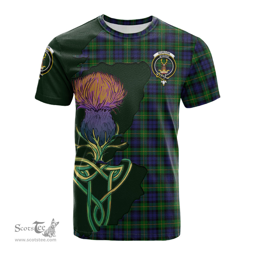 Scottish Gordon Clan Tartan with Thistle and Scotland Map Tartan Plaid T Shirt Scottish Plaid Tartan Plaid - ScotsTee - scotstee.com