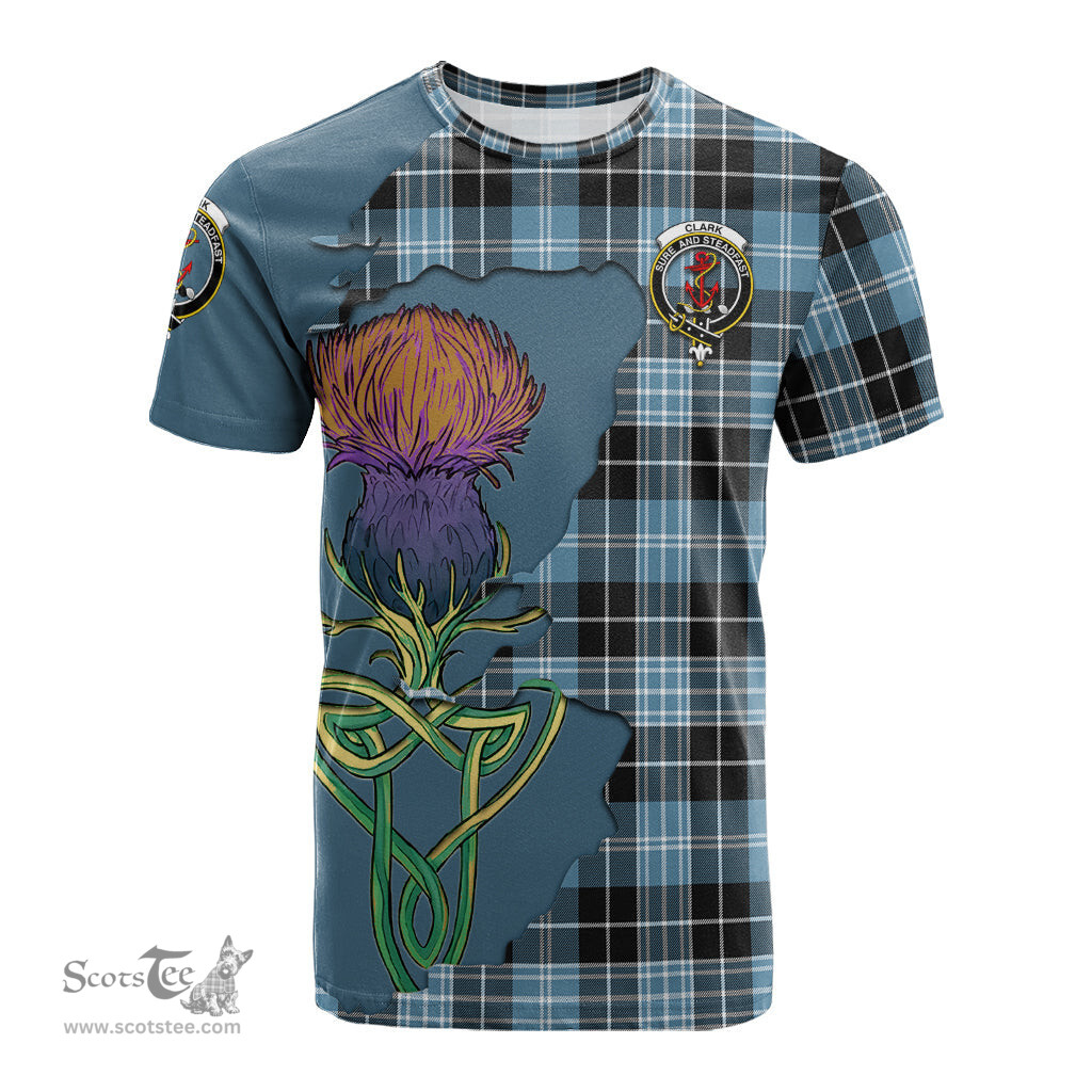Scottish Clark Ancient Clan Tartan with Thistle and Scotland Map Tartan Plaid T Shirt Scottish Plaid Tartan Plaid - ScotsTee - scotstee.com