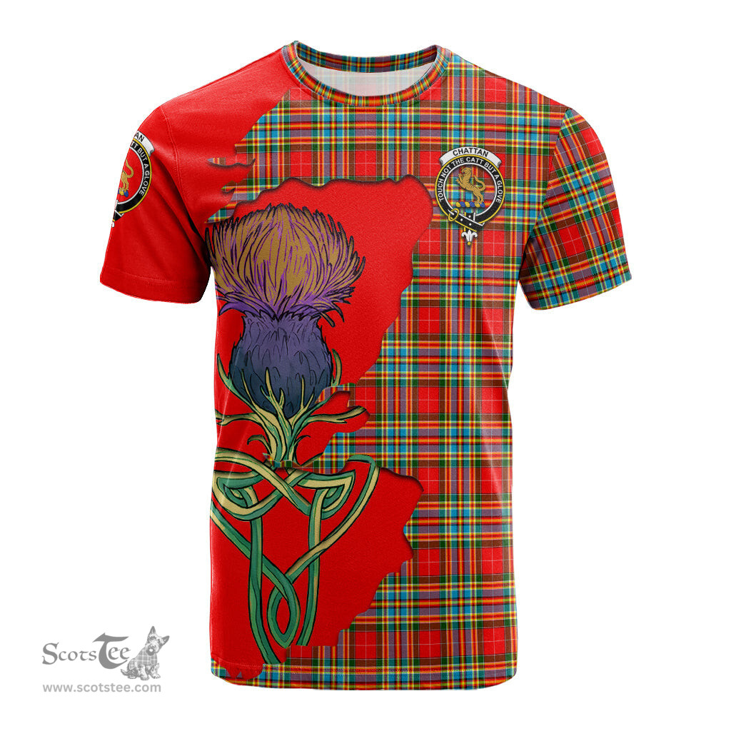 Scottish Chattan Clan Tartan with Thistle and Scotland Map Tartan Plaid T Shirt Scottish Plaid Tartan Plaid - ScotsTee - scotstee.com