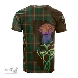 Scottish Chisholm Hunting Clan Tartan with Thistle and Scotland Map Tartan Plaid T Shirt Scottish Plaid Tartan Plaid - ScotsTee - scotstee.com