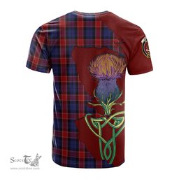 Scottish Graham of Menteith Red Clan Tartan with Thistle and Scotland Map Tartan Plaid T Shirt Scottish Plaid Tartan Plaid - ScotsTee - scotstee.com